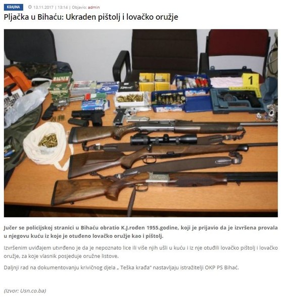 Bosnia-and-Herzegovina-avmp/Pljacka-u-Bihacu_-Ukraden-pistolj-i-lovacko-oruzje