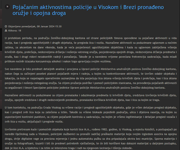 Bosnia-and-Herzegovina-avmp/Pojacanim-aktivnostima-policije-u-Visokom-i-Brezi-pronadeno-o_1_2