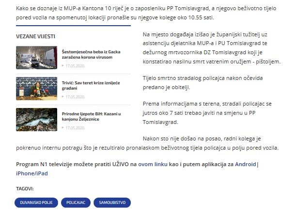Bosnia-and-Herzegovina-avmp/Policajac-pocinio-samoubojstvo-vatrenim-oruzjem-2