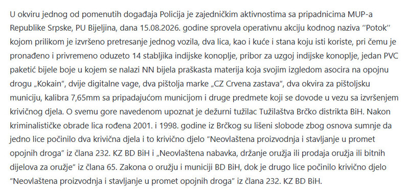 Bosnia-and-Herzegovina-avmp/Policija-Brcko-distrikta-BiH-Pregled-znacajnih-sigurnosnih-dogadaja-u-periodu-od-14.8.-do-17.08.2026.
