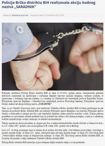 Bosnia-and-Herzegovina-avmp/Policija-Brcko-distrikta-BiH-realizovala-akciju-kodnog-naziva-