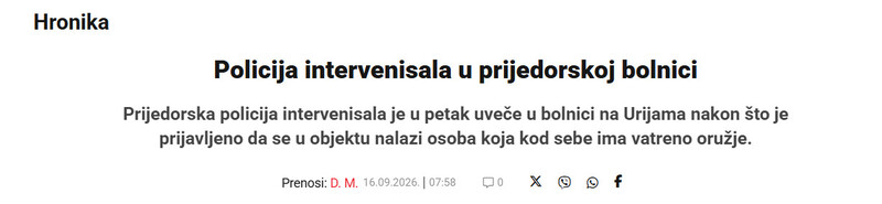 Bosnia-and-Herzegovina-avmp/Policija-intervenisala-u-prijedorskoj-bolnici_1