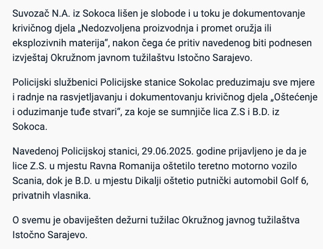Bosnia-and-Herzegovina-avmp/Policija-na-Sokocu-kod-suvozaca-u-Renaultu-pronasla-bombu2
