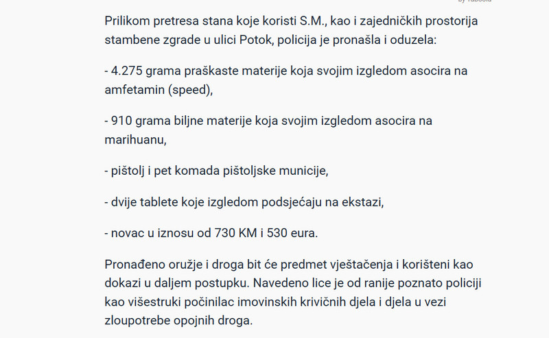 Bosnia-and-Herzegovina-avmp/Policija-rasvjetljavala-kradu-a-pronasla-drogu-i-oruzje-2