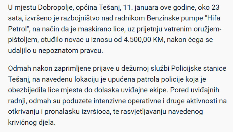 Bosnia-and-Herzegovina-avmp/Policija-u-Tesnju-uhapsila-pet-mladih-osoba-zbog-izvrsenog-raz