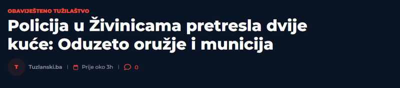 Bosnia-and-Herzegovina-avmp/Policija-u-Zivinicama-pretresla-dvije-kuce-Oduzeto-oruzje-i-municija