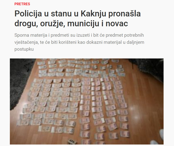 Bosnia-and-Herzegovina-avmp/Policija-u-stanu-u-Kaknju-pronasla-drogu-oruzje-municiju-i-novac