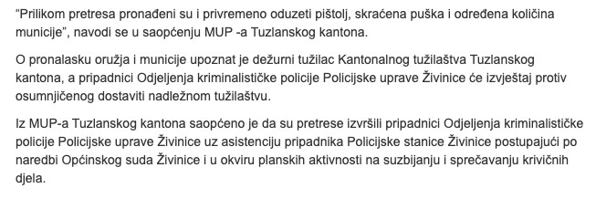 Bosnia-and-Herzegovina-avmp/Policija-zaplijenila-oruzje-i-municiju-na-podrucju-Zivinica-FO_1