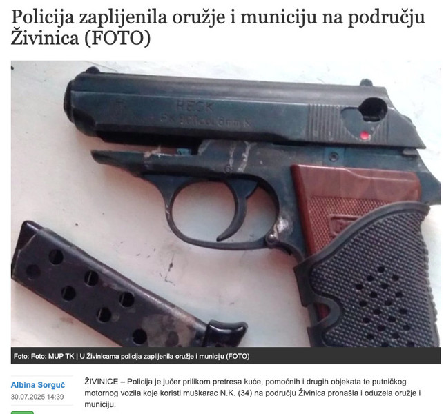 Bosnia-and-Herzegovina-avmp/Policija-zaplijenila-oruzje-i-municiju-na-podrucju-Zivinica-FO