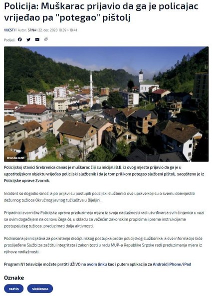 Bosnia-and-Herzegovina-avmp/Policija_-Muskarac-prijavio-da-ga-je-policajac-vrijedao-pa-pot