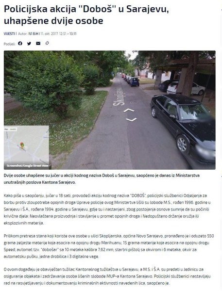 Bosnia-and-Herzegovina-avmp/Policijska-akcija-u-Sarajevu-uhapsene-dvije-osobe