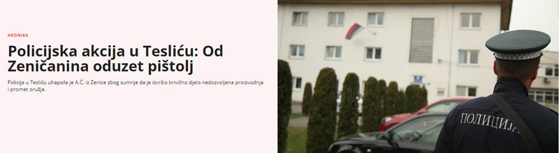 Bosnia-and-Herzegovina-avmp/Policijska-akcija-u-Teslicu-od-Zenicanina-oduzet-pistolj