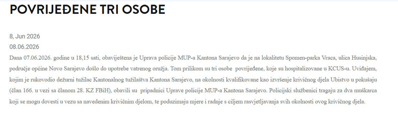 Bosnia-and-Herzegovina-avmp/Povrijedene-tri-osobe