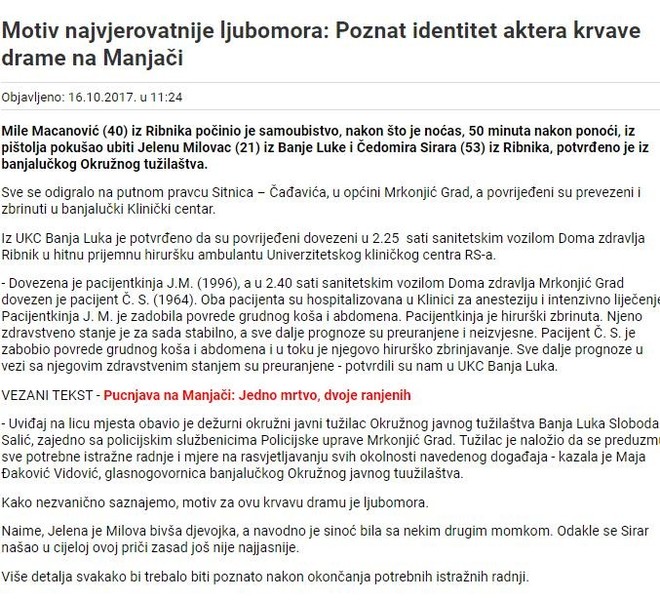 Bosnia-and-Herzegovina-avmp/Poznat-identitet-aktera-krvave-drame-na-Manjaci