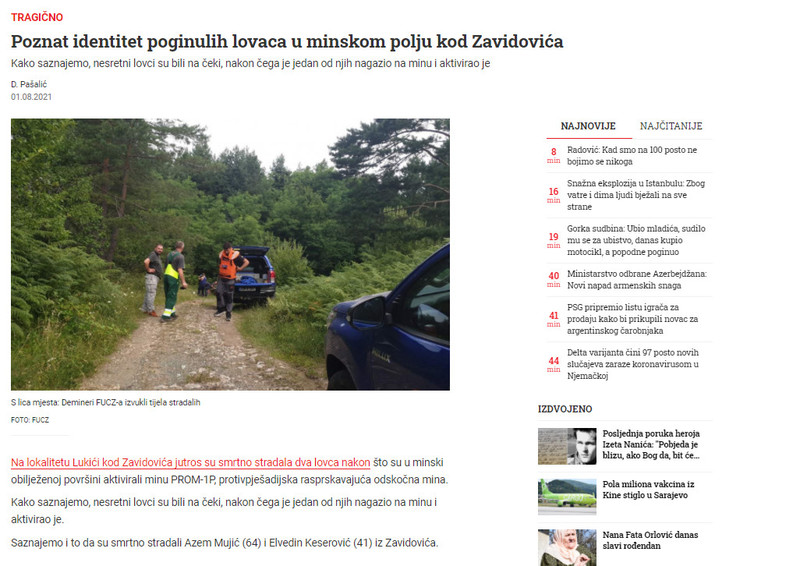 Bosnia-and-Herzegovina-avmp/Poznat-identitet-poginulih-lovaca-u-minskom-polju-kod-Zavidovi_1