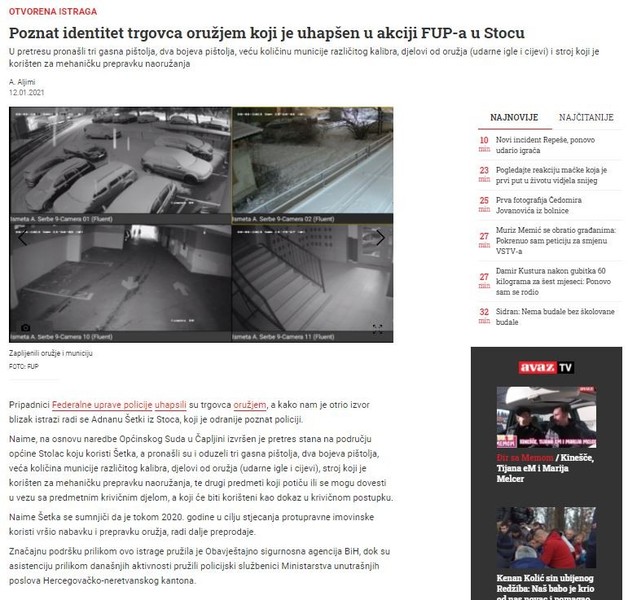 Bosnia-and-Herzegovina-avmp/Poznat-identitet-trgovca-oruzjem-koji-je-uhapsen-u-akciji-FUP-