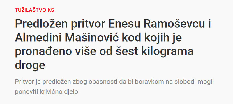 Bosnia-and-Herzegovina-avmp/Predlozen-pritvor-Enesu-Ramosevcu-i-Almedini-Masinovic-kod-kojih-je-pronadeno-vise-od-sest-kilograma-droge
