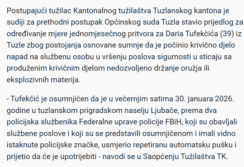 Bosnia-and-Herzegovina-avmp/Predlozen-pritvor-za-muskarca-koji-je-prijetio-policajcima-repetiranom-automatskom-puskom