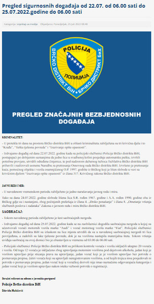 Bosnia-and-Herzegovina-avmp/Pregled-sigurnosnih-dogadaja-od-22.07.-od-06.00-sati-do-25.07.