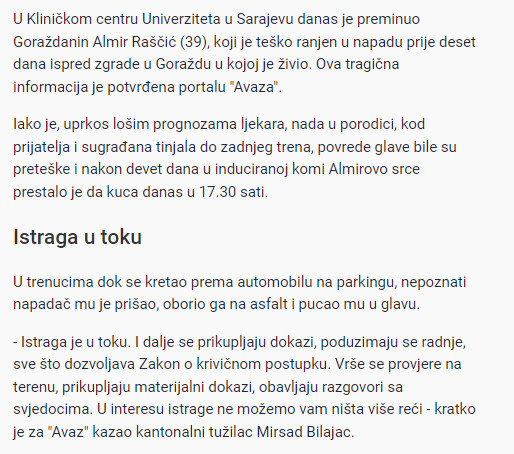 Bosnia-and-Herzegovina-avmp/Preminuo-Almir-Rascic