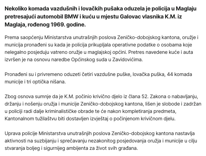 Bosnia-and-Herzegovina-avmp/Pretres-MUP-a-ZDK-kod-Maglaja_-Pronadene-i-oduzete-vazdusne-i-