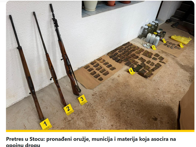 Bosnia-and-Herzegovina-avmp/Pretres-u-Stocu-pronadeni-oruzje-municija-i-materija-koja-asocira-na-opojnu-drogu_1