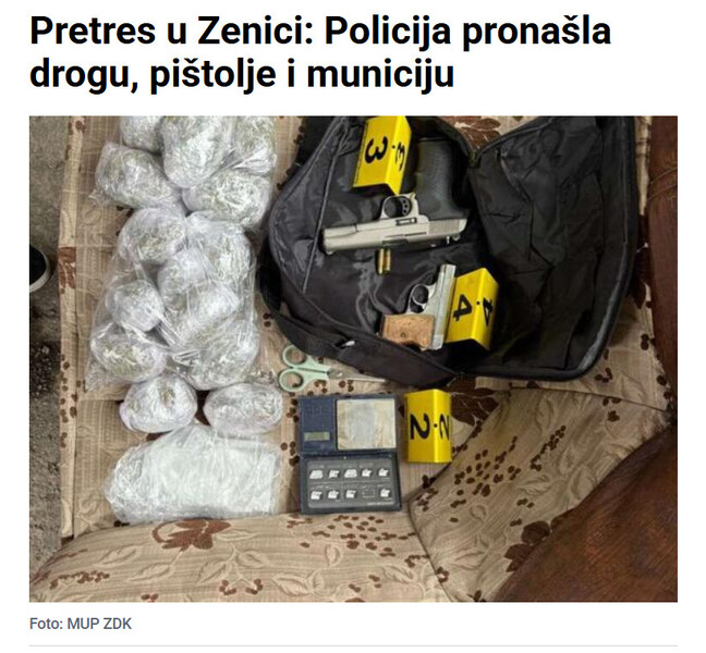 Bosnia-and-Herzegovina-avmp/Pretres-u-Zenici-Policija-pronasla-drogu-pistolje-i-municiju_2