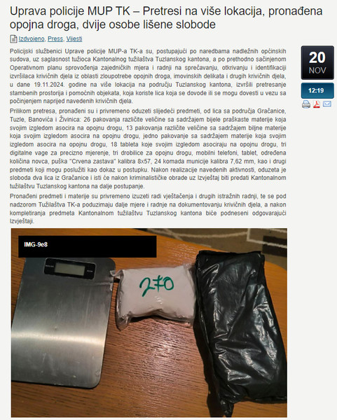 Bosnia-and-Herzegovina-avmp/Pretresi-na-vise-lokacija-pronadena-opojna-droga-dvije-osobe-l