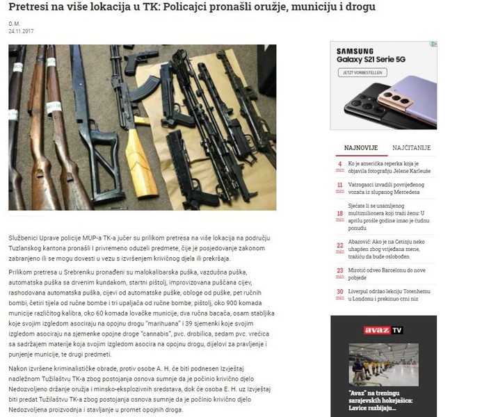 Bosnia-and-Herzegovina-avmp/Pretresi-na-vise-lokacija-u-TK_-Policajci-pronasli-oruzje-muni_1
