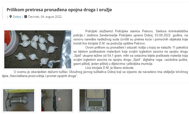 Bosnia-and-Herzegovina-avmp/Prilikom-pretresa-pronadena-opojna-droga-i-oruzje