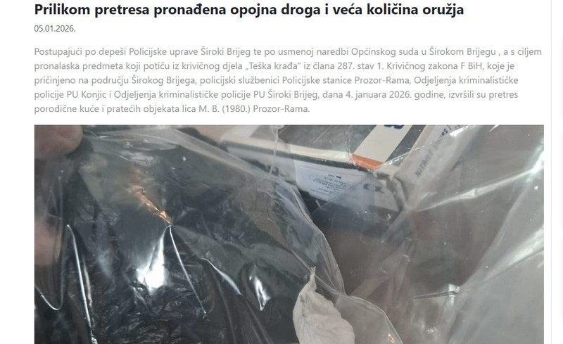 Bosnia-and-Herzegovina-avmp/Prilikom-pretresa-pronadena-opojna-droga-i-veca-kolicina-oruzj_1_1