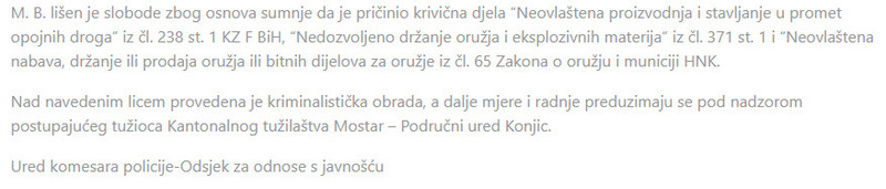 Bosnia-and-Herzegovina-avmp/Prilikom-pretresa-pronadena-opojna-droga-i-veca-kolicina-oruzj_2