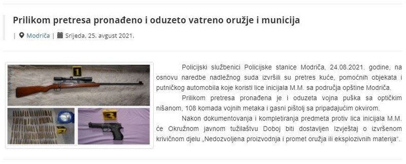 Bosnia-and-Herzegovina-avmp/Prilikom-pretresa-pronadeno-i-oduzeto-vatreno-oruzje-i-municij