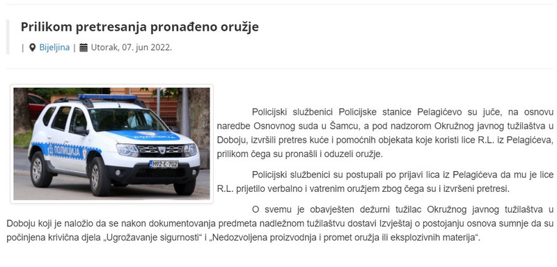Bosnia-and-Herzegovina-avmp/Prilikom-pretresanja-pronadeno-oruzje