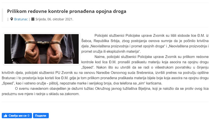 Bosnia-and-Herzegovina-avmp/Prilikom-redovne-kontrole-pronadena-opojna-droga