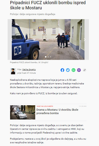 Bosnia-and-Herzegovina-avmp/Pripadnici-FUCZ-uklonili-bombu