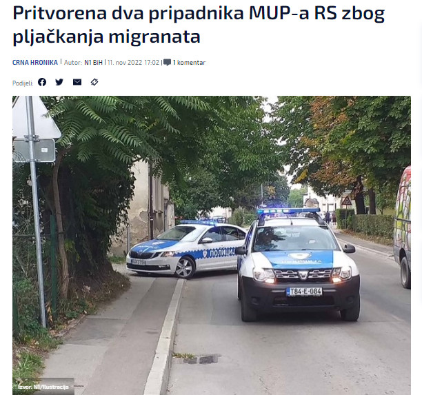 Bosnia-and-Herzegovina-avmp/Pritvorena-dva-pripadnika-MUP-a-RS-zbog-pljackanja-migranata