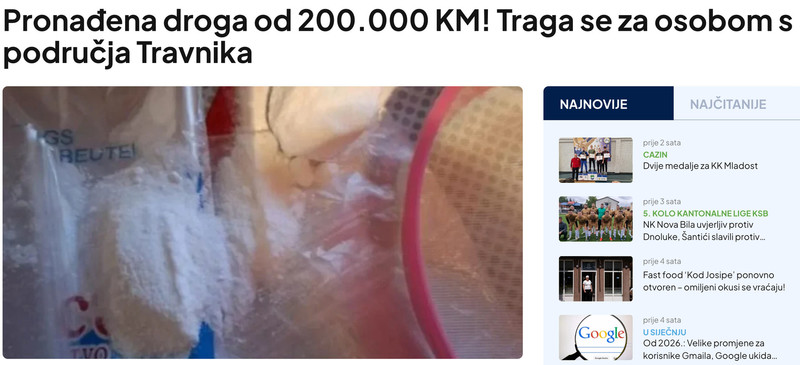 Bosnia-and-Herzegovina-avmp/Pronadena-droga-od-200.000-KM-Traga-se-za-osobom-s-podrucja-Tr
