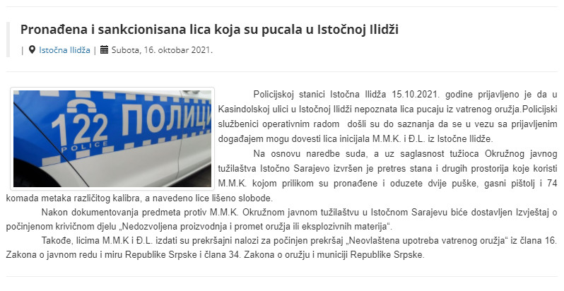Bosnia-and-Herzegovina-avmp/Pronadena-i-sankcionisana-lica-koja-su-pucala-u-Istocnoj-Ilidz