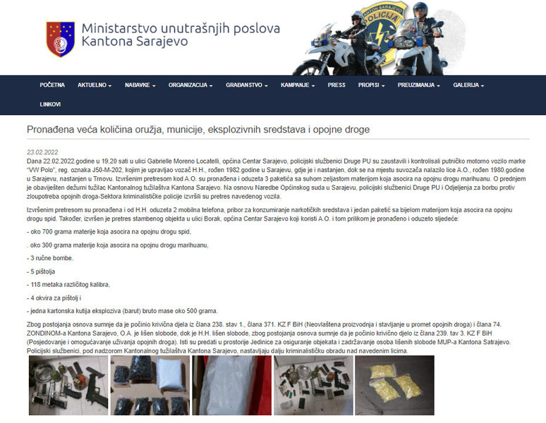 Bosnia-and-Herzegovina-avmp/Pronadena-veca-kolicina-oruzja-municije-eksplozivnih-sredstava_2