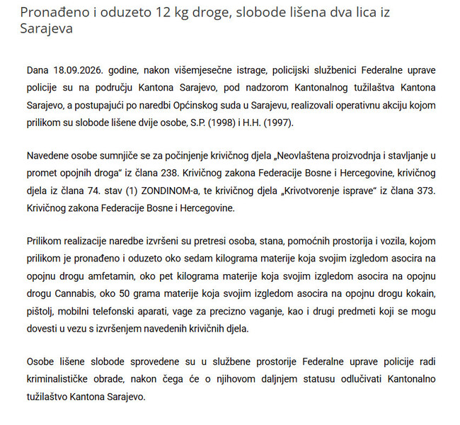 Bosnia-and-Herzegovina-avmp/Pronadeno-i-oduzeto-12-kg-droge-slobode-lisena-dva-lica-iz-Sarajeva