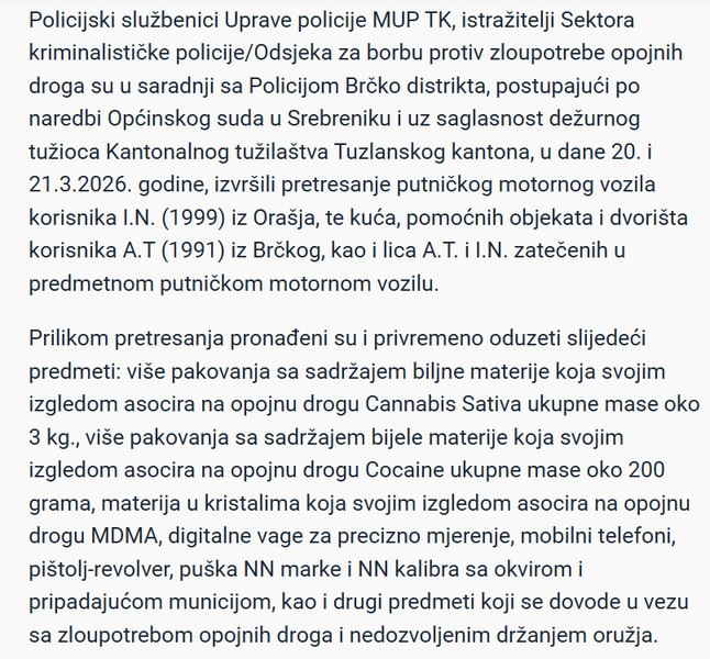 Bosnia-and-Herzegovina-avmp/Pronadeno-i-oduzeto-vise-od-3-kilograma-droge-Dvije-osobe-predate-Tuzilastvu_1