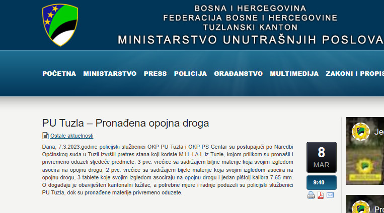 Bosnia-and-Herzegovina-avmp/Pronadjena-opojna-droga