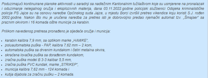 Bosnia-and-Herzegovina-avmp/Pronadjeno-oruzje-i-municija-na-podrucju-Jajca1