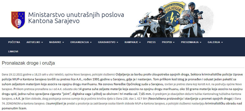 Bosnia-and-Herzegovina-avmp/Pronalazak-droge-i-oruzja