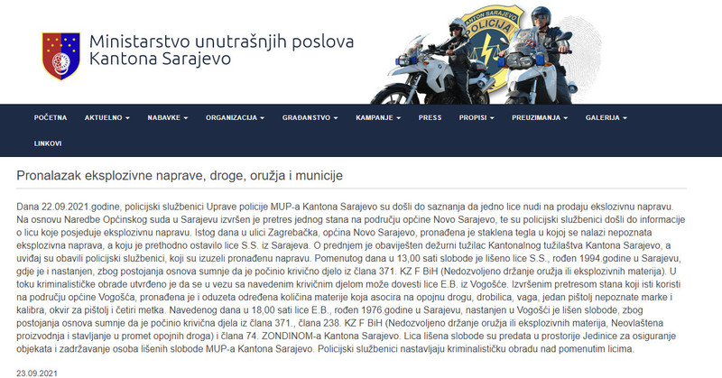 Bosnia-and-Herzegovina-avmp/Pronalazak-eksplozivne-naprave-droge-oruzja-i-municije-_-MUP
