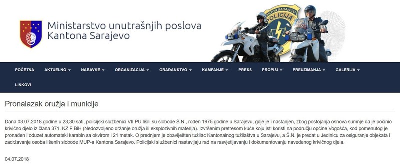 Bosnia-and-Herzegovina-avmp/Pronalazak-oruzja-i-municije