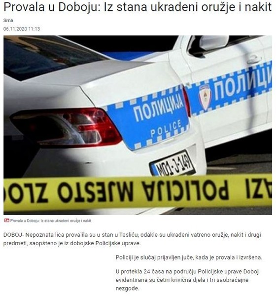 Bosnia-and-Herzegovina-avmp/Provala-u-Doboju_-Iz-stana-ukradeni-oruzje-i-nakit