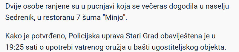 Bosnia-and-Herzegovina-avmp/Prvi-snimci-ispred-restorana-na-Sedreniku-U-pucnjavi-ranjene-dvije-osobe
