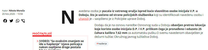 Bosnia-and-Herzegovina-avmp/Pucao-ispred-kuce-u-Doboju-primjetili-ga-policajci_1